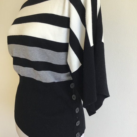 George Me Sweater Black & White Striped Top | London Rag Fine Knit Women… - Picture 5 of 6